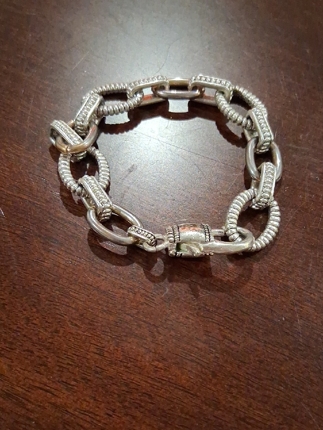 Silver Textured Link Bracelet Silver Silver Textured Link Bracelet Silver